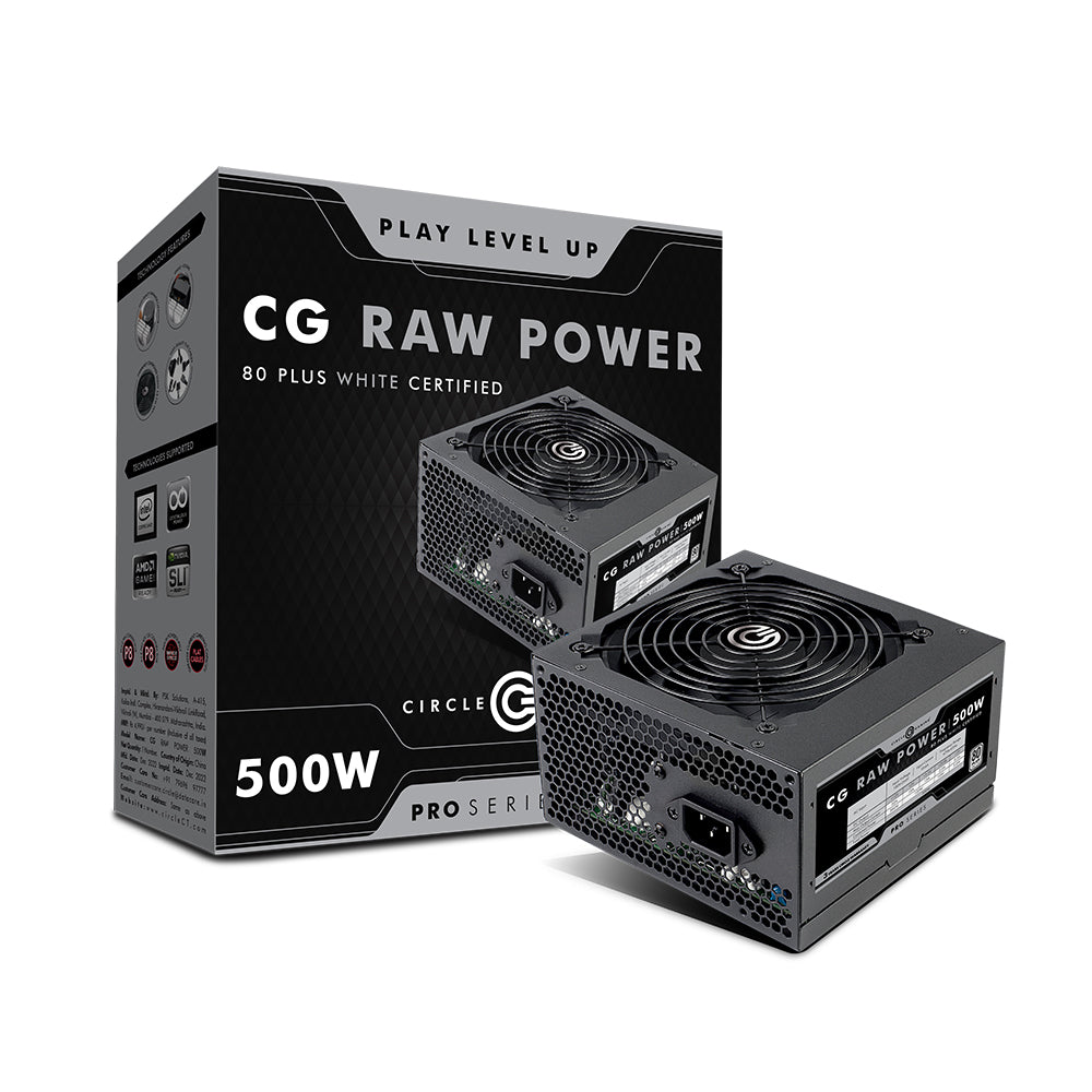 500W 80 Plus White Power Supply - Black