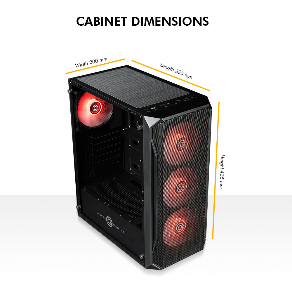 ELEGANTOR X1 ARGB Mid- Tower Computer Case | Gaming Cabinet - Black