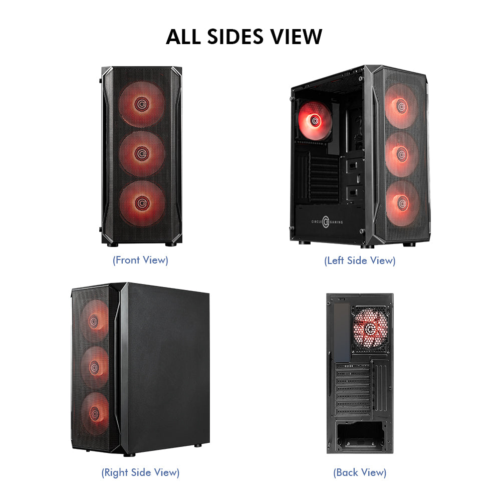 ELEGANTOR X1 ARGB Mid- Tower Computer Case | Gaming Cabinet - Black