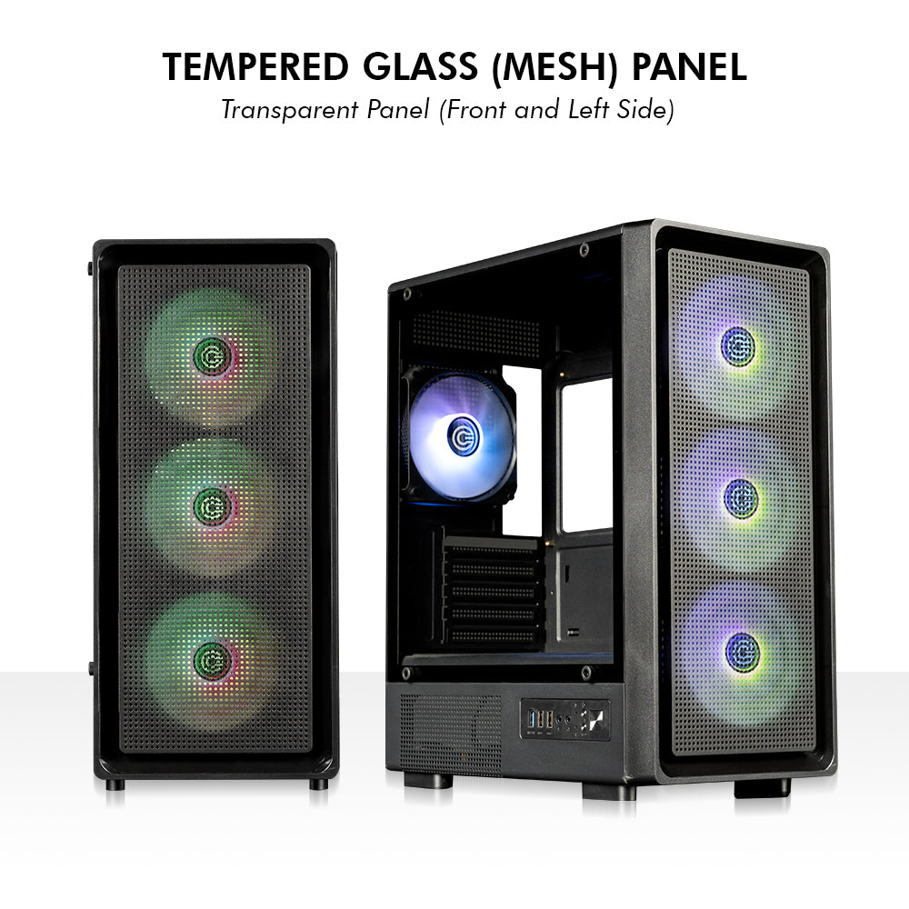 Gladius M1 Mid- Tower Computer Case | Gaming Cabinet - Black