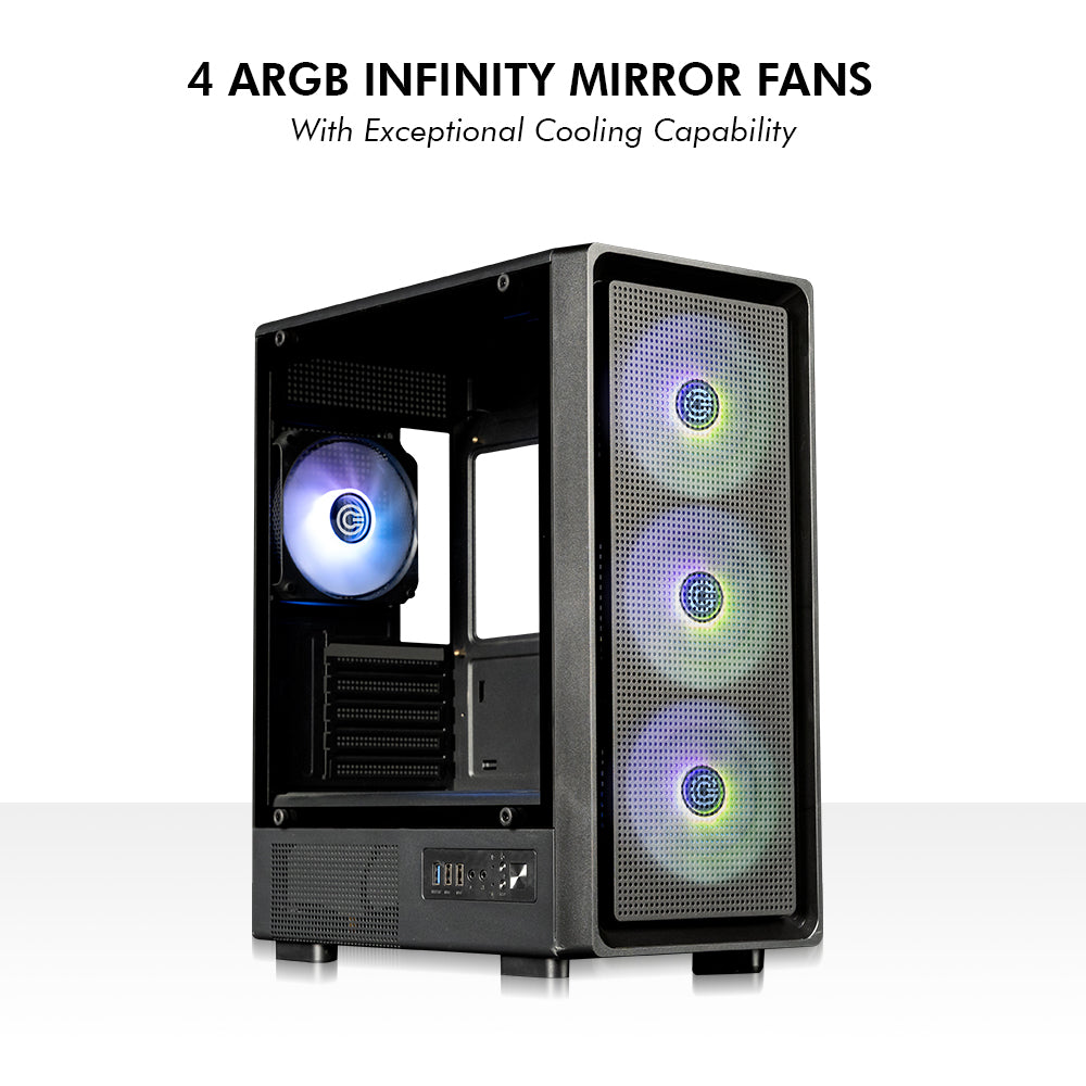 Gladius M1 Mid- Tower Computer Case | Gaming Cabinet - Black