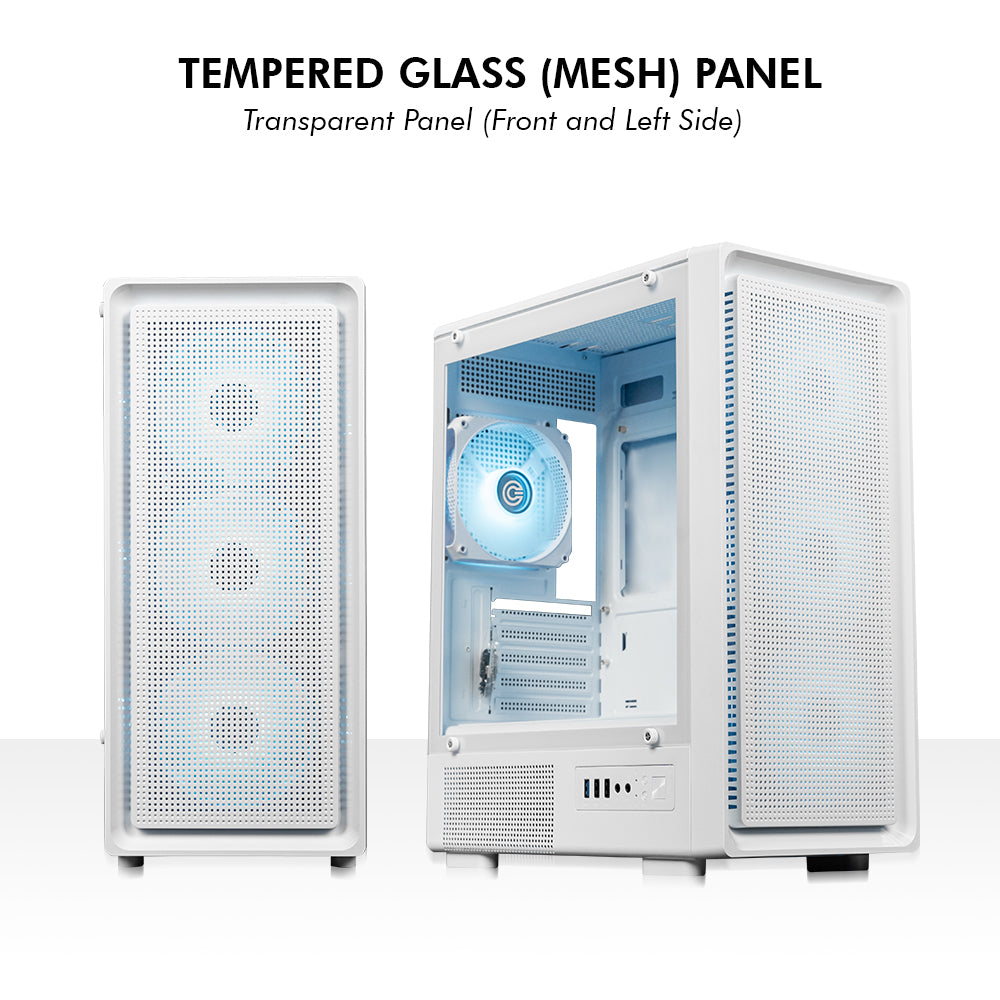 Gladius M1 Mid- Tower Computer Case | Gaming Cabinet - White