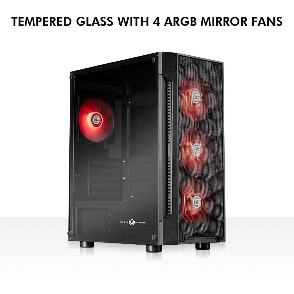 Gladius M3 Mid- Tower Computer Case with Type C 2.0 | Gaming Cabinet - Black