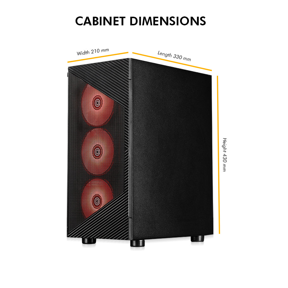 Gladius M4 Mid- Tower Computer Case with Type C 2.0 | Gaming Cabinet - Black