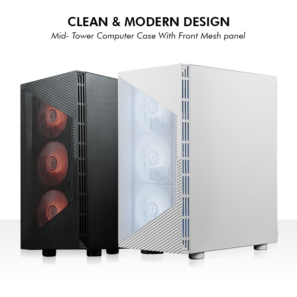 Gladius M4 Mid- Tower Computer Case with Type C 2.0 | Gaming Cabinet - White