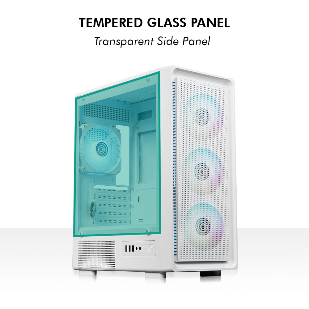 Gladius M1 Mid- Tower Computer Case | Gaming Cabinet - White