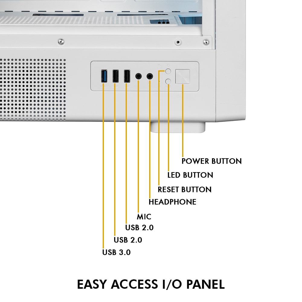 Gladius M1 Mid- Tower Computer Case | Gaming Cabinet - White