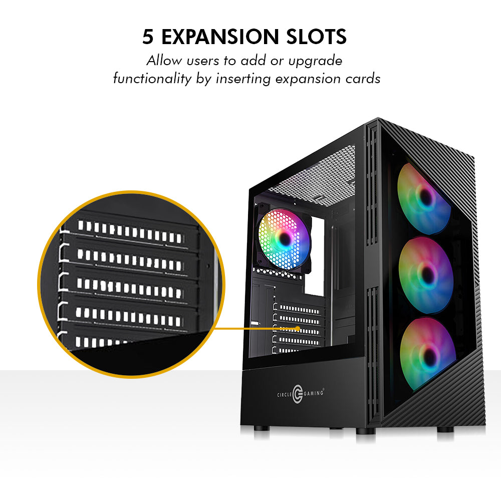 Gladius M4 Mid- Tower Computer Case with Type C 2.0 | Gaming Cabinet - Black