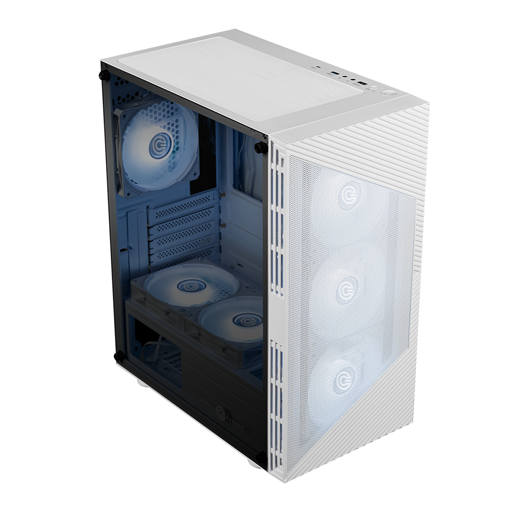 Gladius M4 Mid- Tower Computer Case with Type C 2.0 | Gaming Cabinet - White