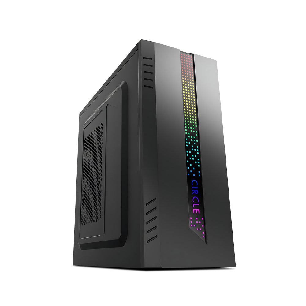 GLARE C-DOT Micro-ATX CPU Cabinet Black Stylish