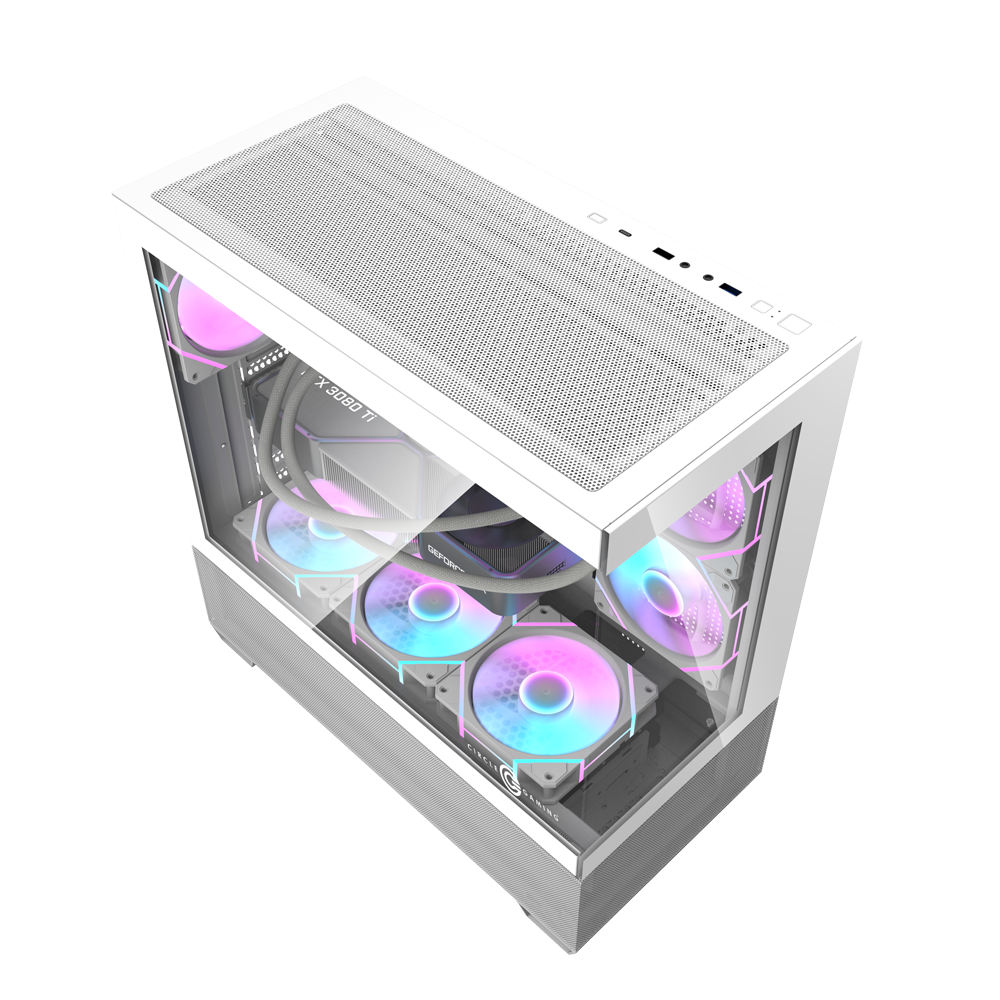 Defender ZX3 Mid-Tower Computer Case Gaming Cabinet - White