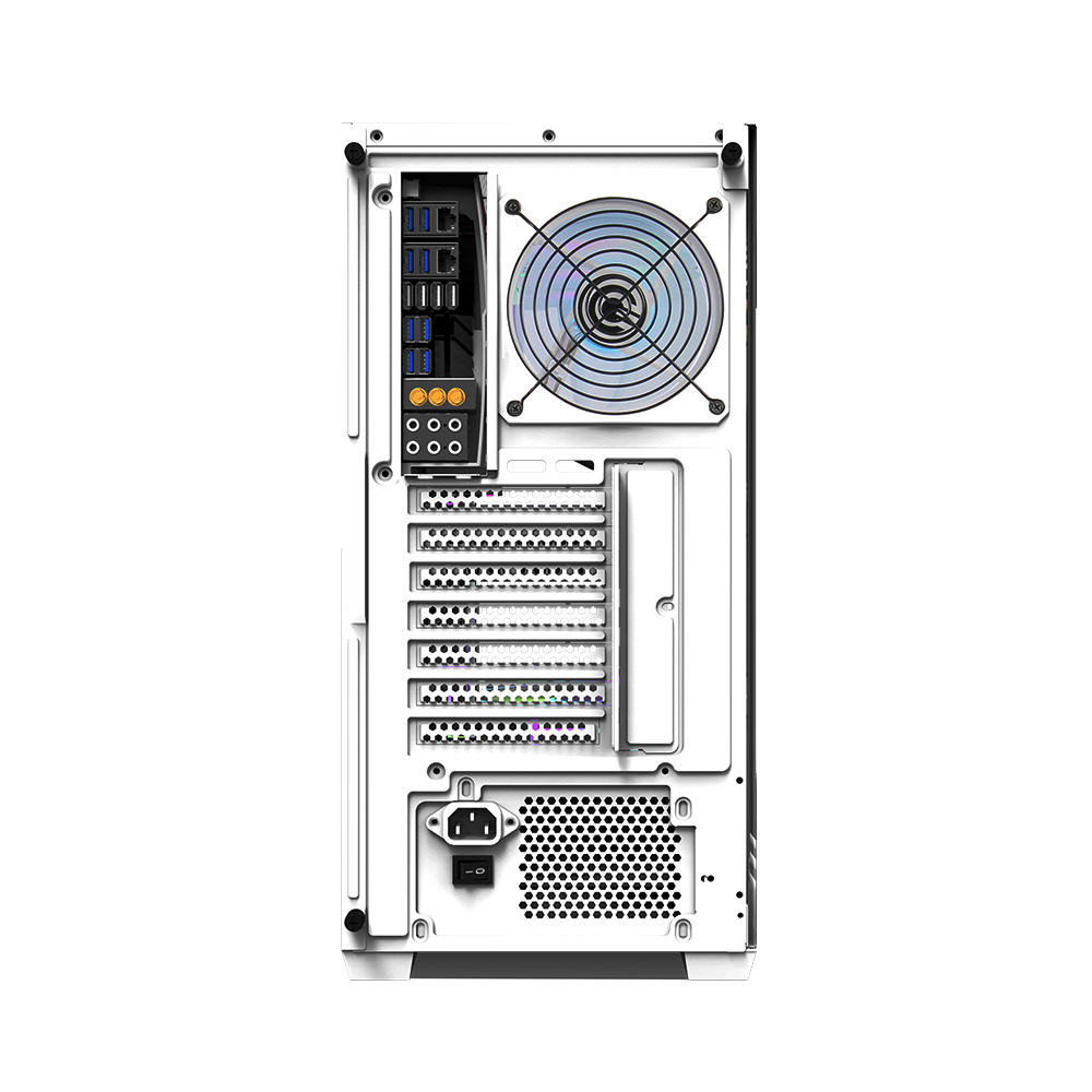 Defender ZX1 Mid- Tower Computer Case Gaming Cabinet - White
