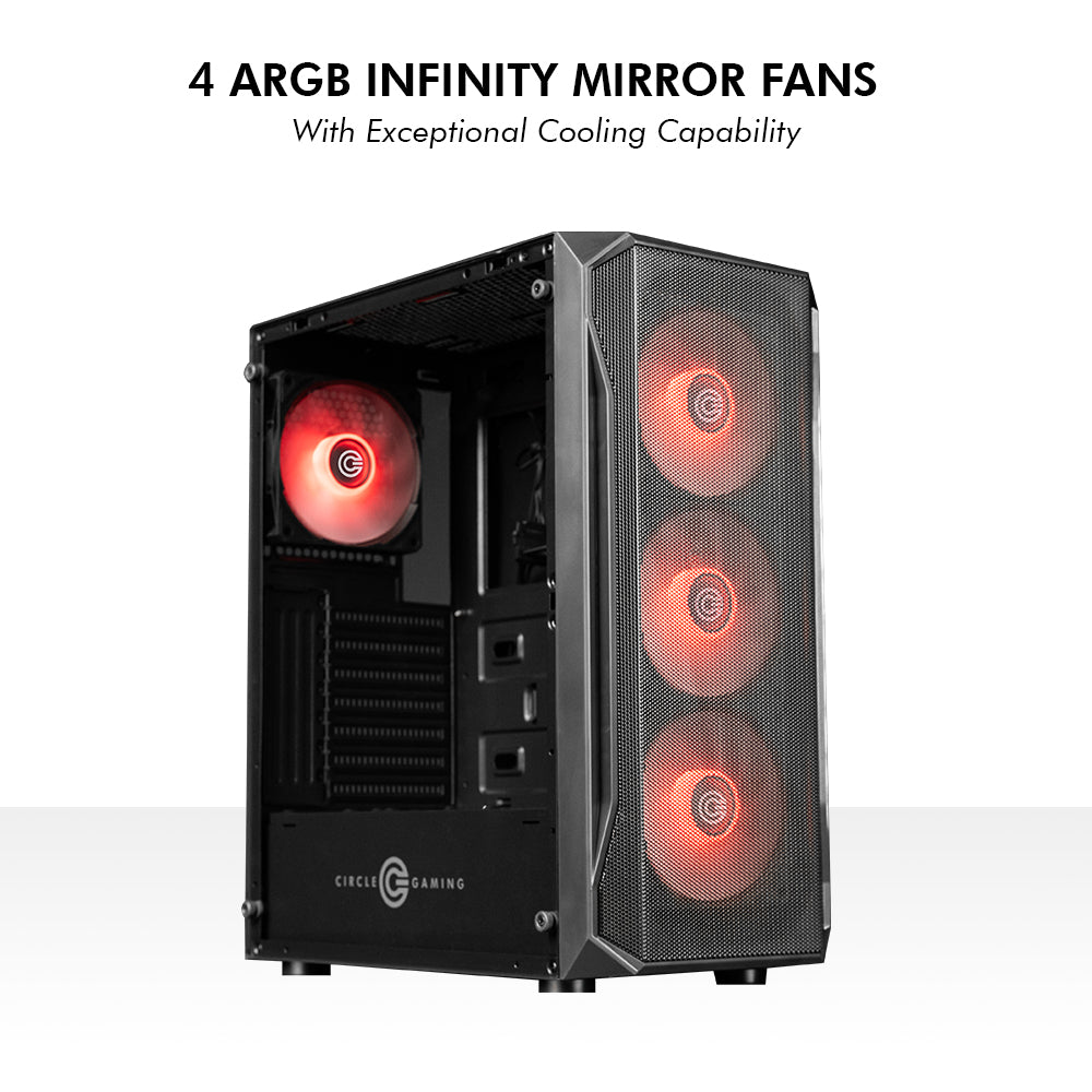 ELEGANTOR X1 ARGB Mid- Tower Computer Case | Gaming Cabinet - Black