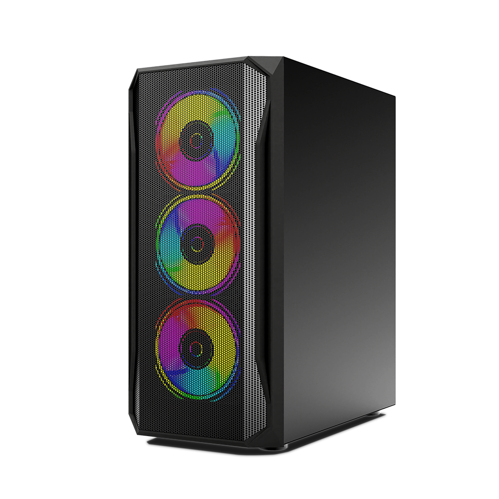 Elegantor X1 ARGB Mid-Tower Computer Case Gaming Cabinet - Black