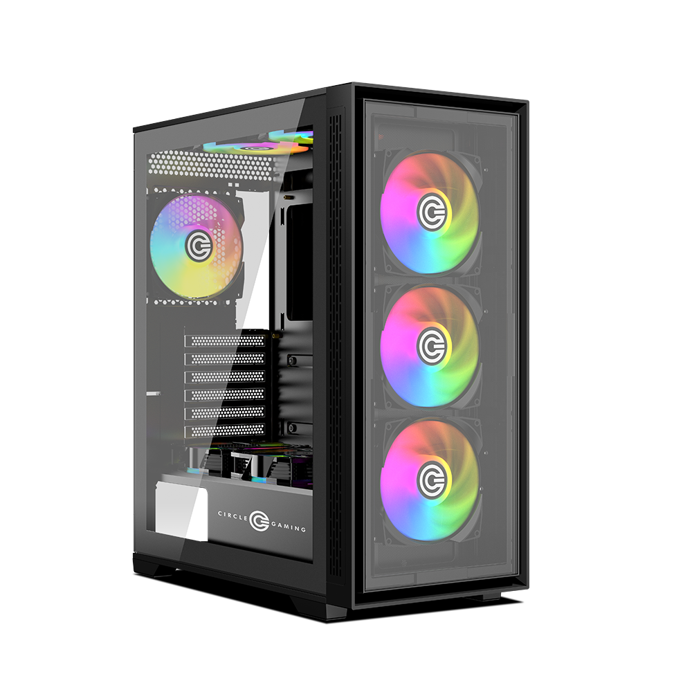 Furious Glass 240 ARGB Mid-Tower Computer Case Gaming Cabinet - Black