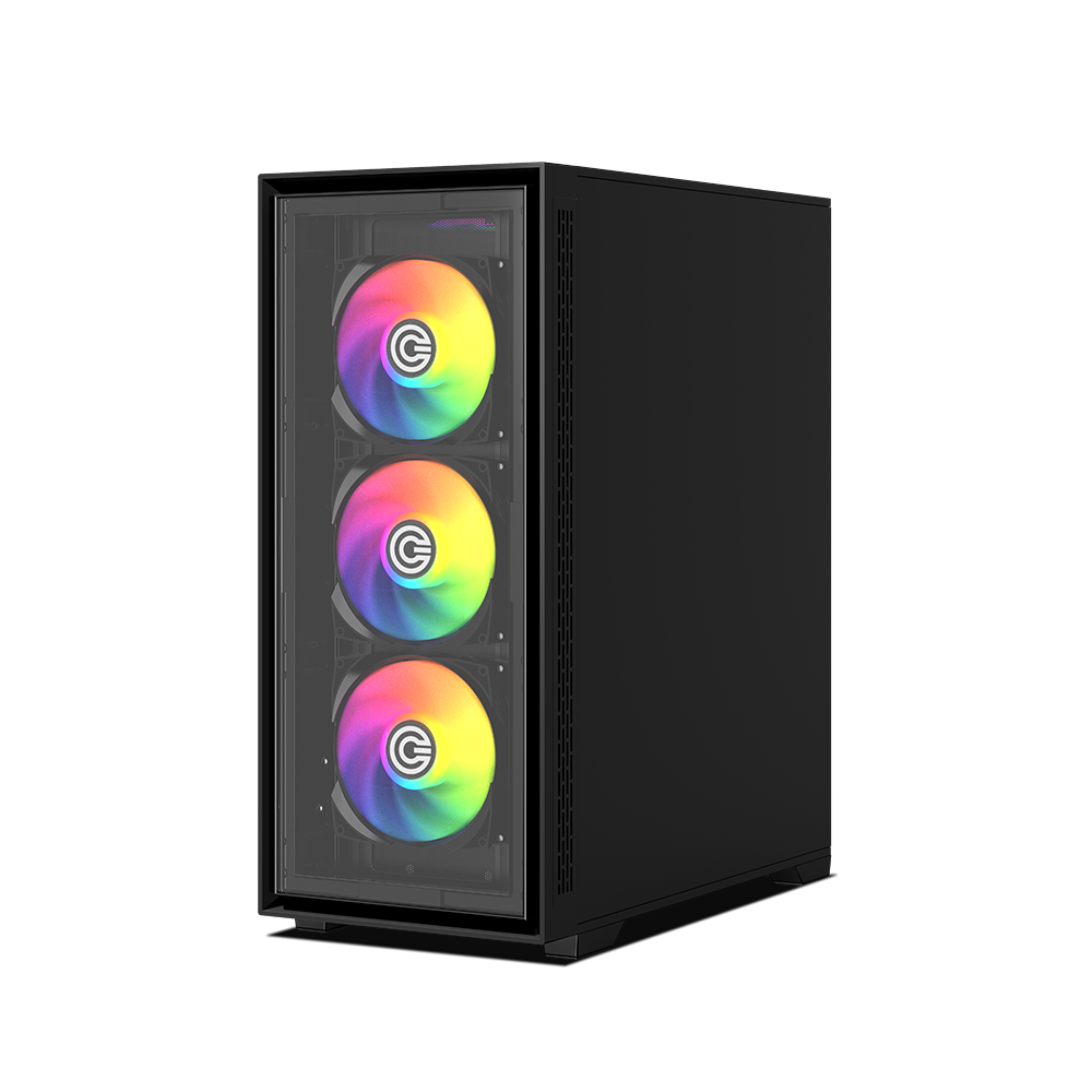 Furious Glass 240 ARGB Mid-Tower Computer Case Gaming Cabinet - Black