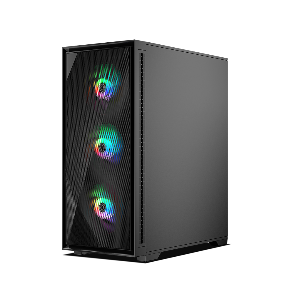 Furious Mesh 240 ARGB Mid-Tower Computer Case Gaming Cabinet - Black