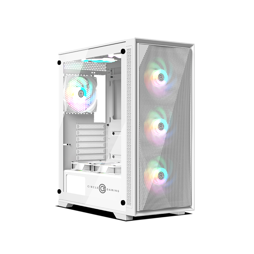 Furious Mesh 240 ARGB Mid-Tower Computer Case Gaming Cabinet - White