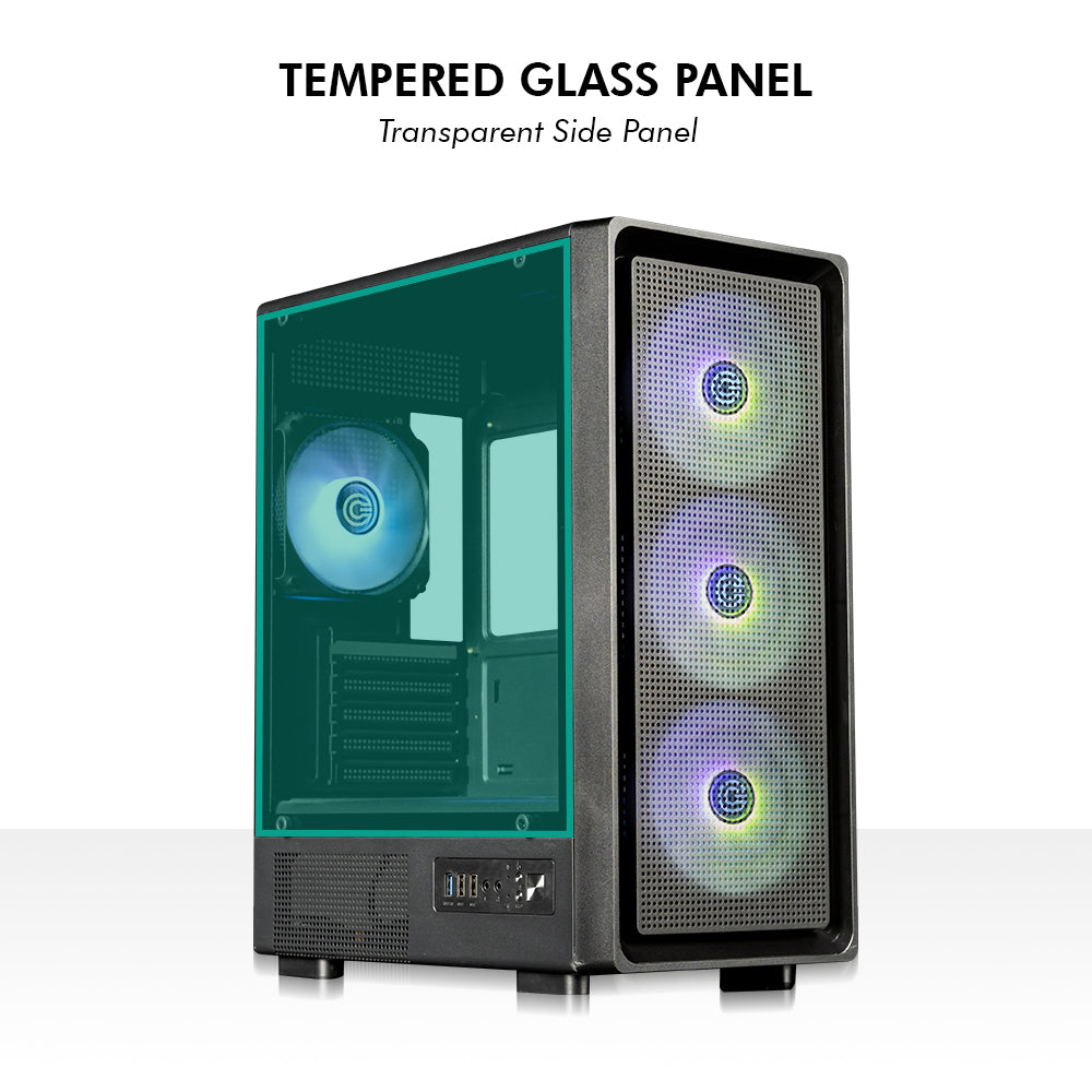 Gladius M1 Mid- Tower Computer Case | Gaming Cabinet - Black