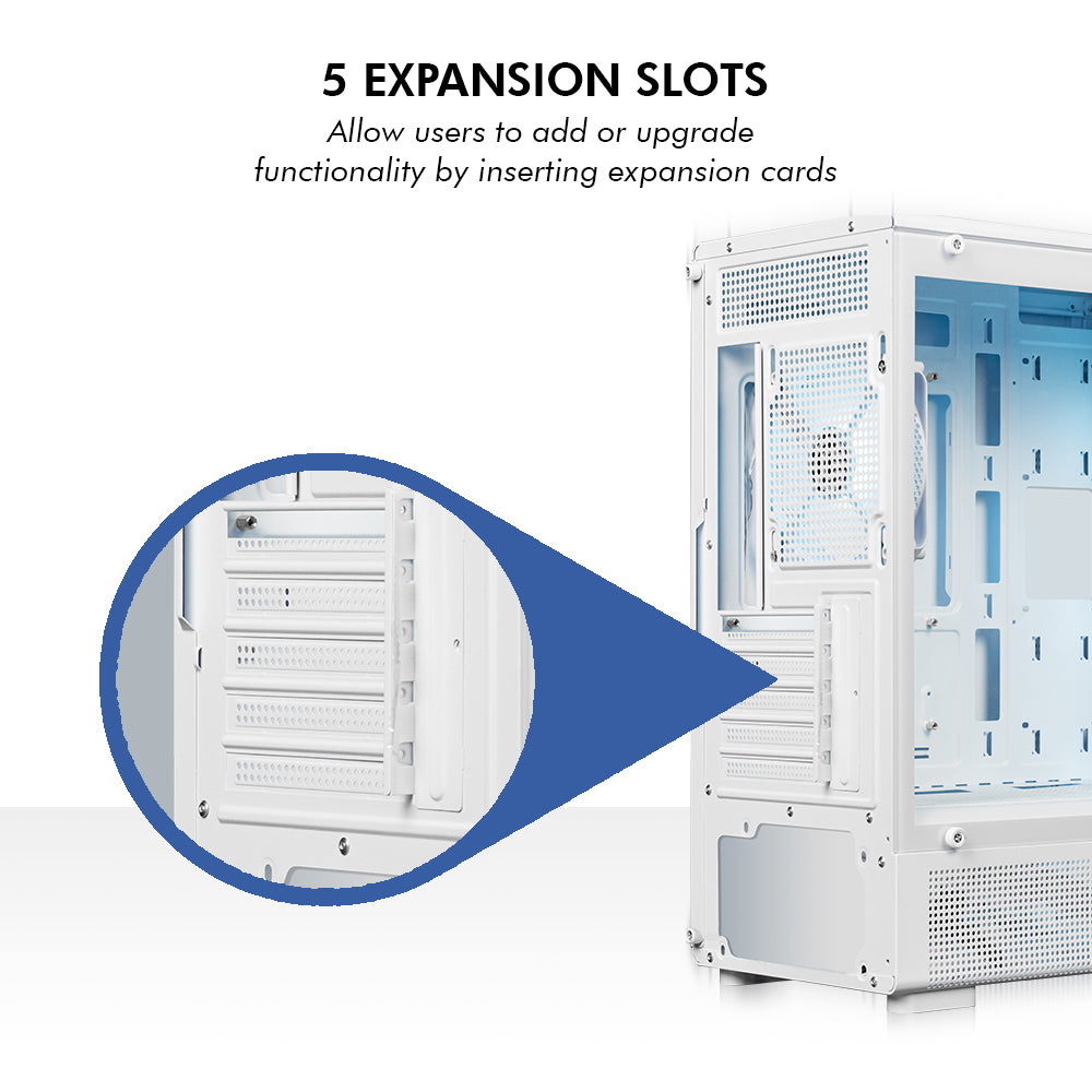 Gladius M1 Mid- Tower Computer Case | Gaming Cabinet - White