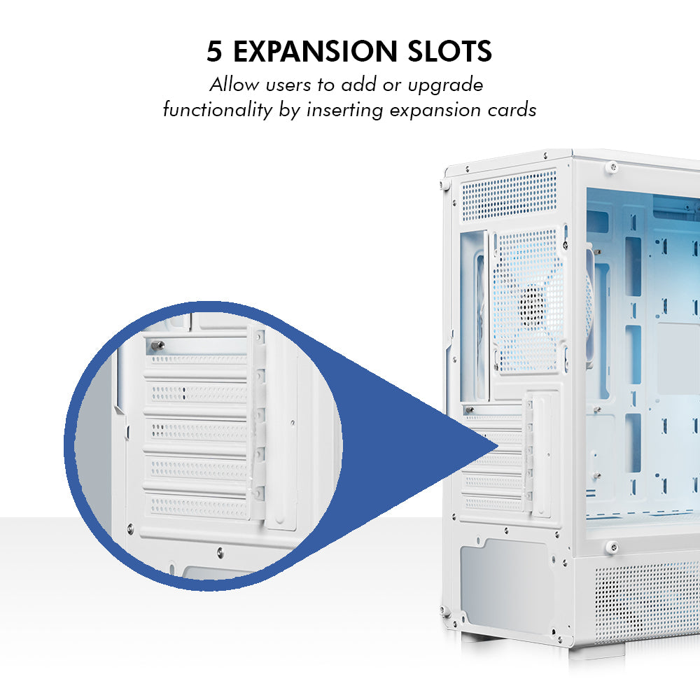 Gladius M1 Mid- Tower Computer Case | Gaming Cabinet - White
