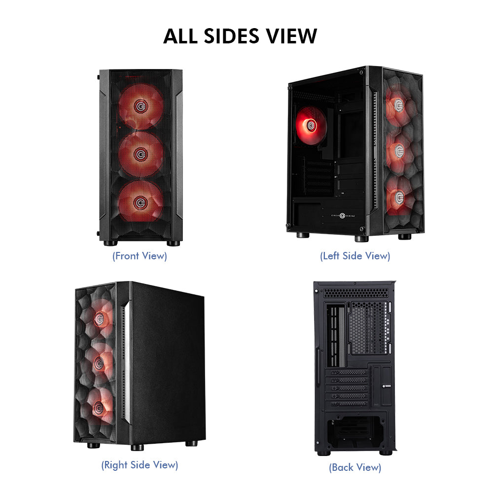 Gladius M3 Mid- Tower Computer Case with Type C 2.0 | Gaming Cabinet - Black