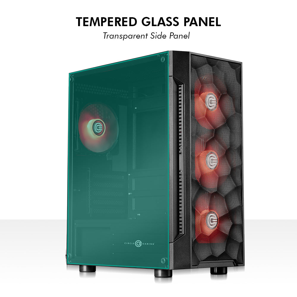 Gladius M3 Mid- Tower Computer Case with Type C 2.0 | Gaming Cabinet - Black