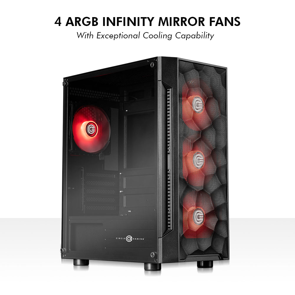 Gladius M3 Mid- Tower Computer Case with Type C 2.0 | Gaming Cabinet - Black