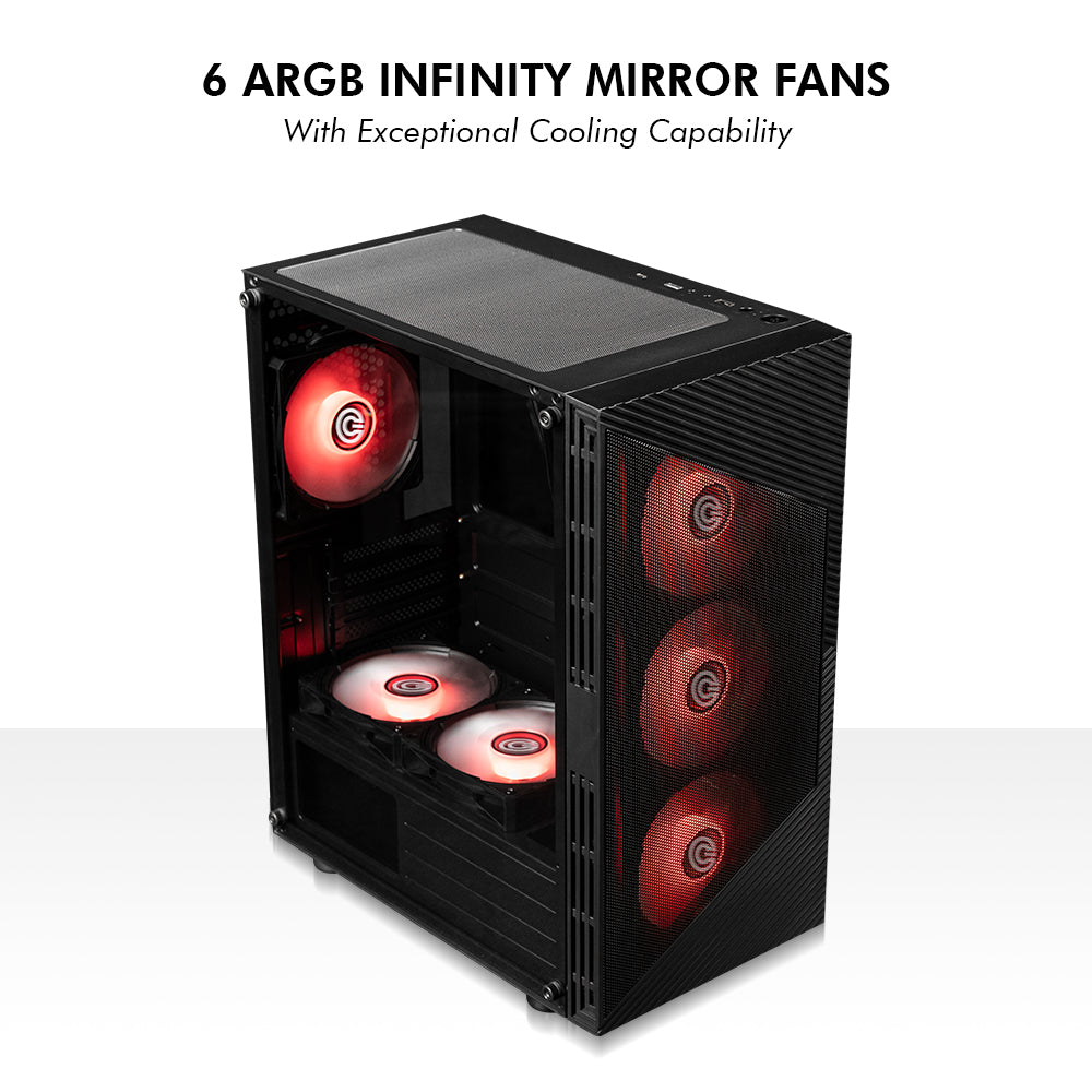 Gladius M4 Mid- Tower Computer Case with Type C 2.0 | Gaming Cabinet - Black