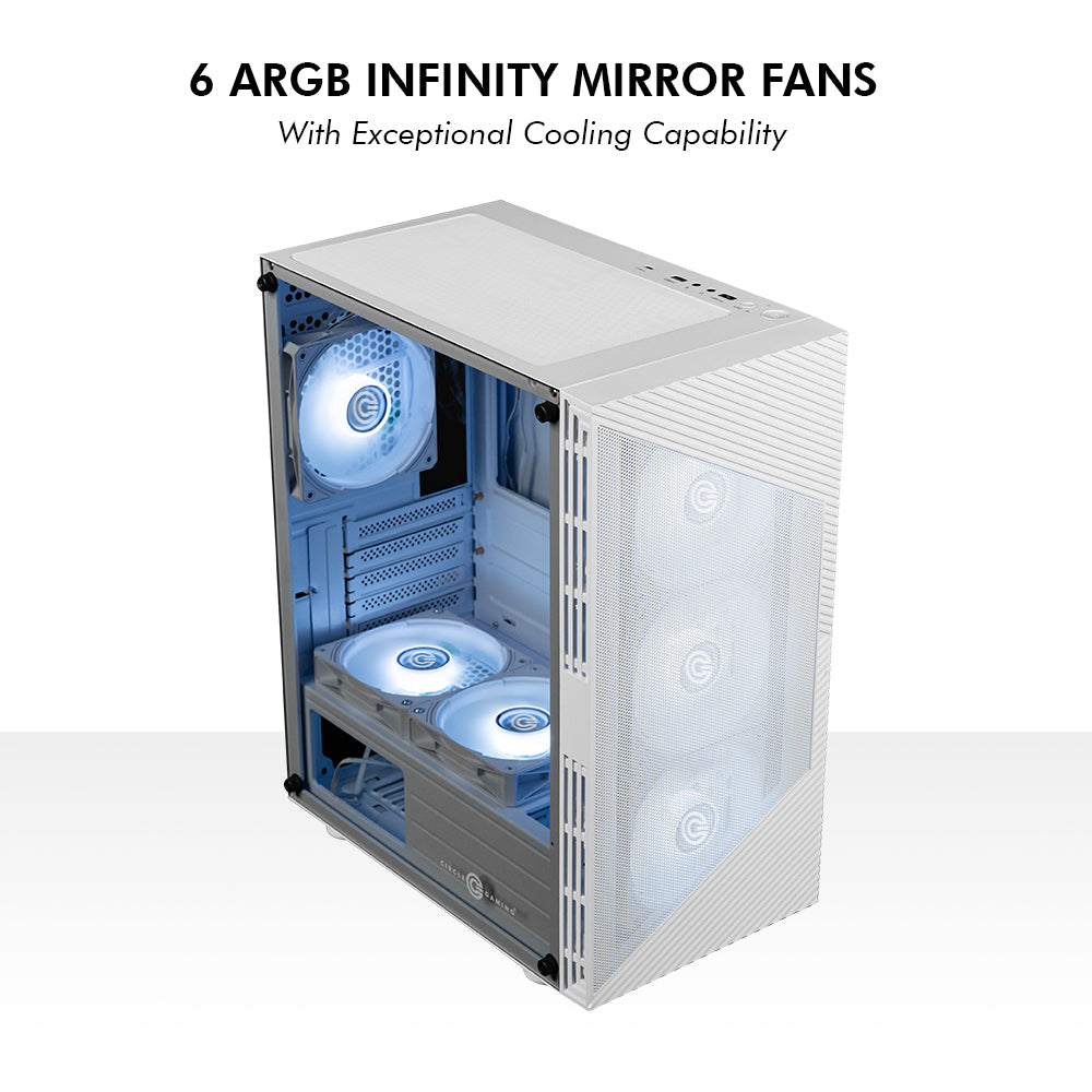 Gladius M4 Mid- Tower Computer Case with Type C 2.0 | Gaming Cabinet - White