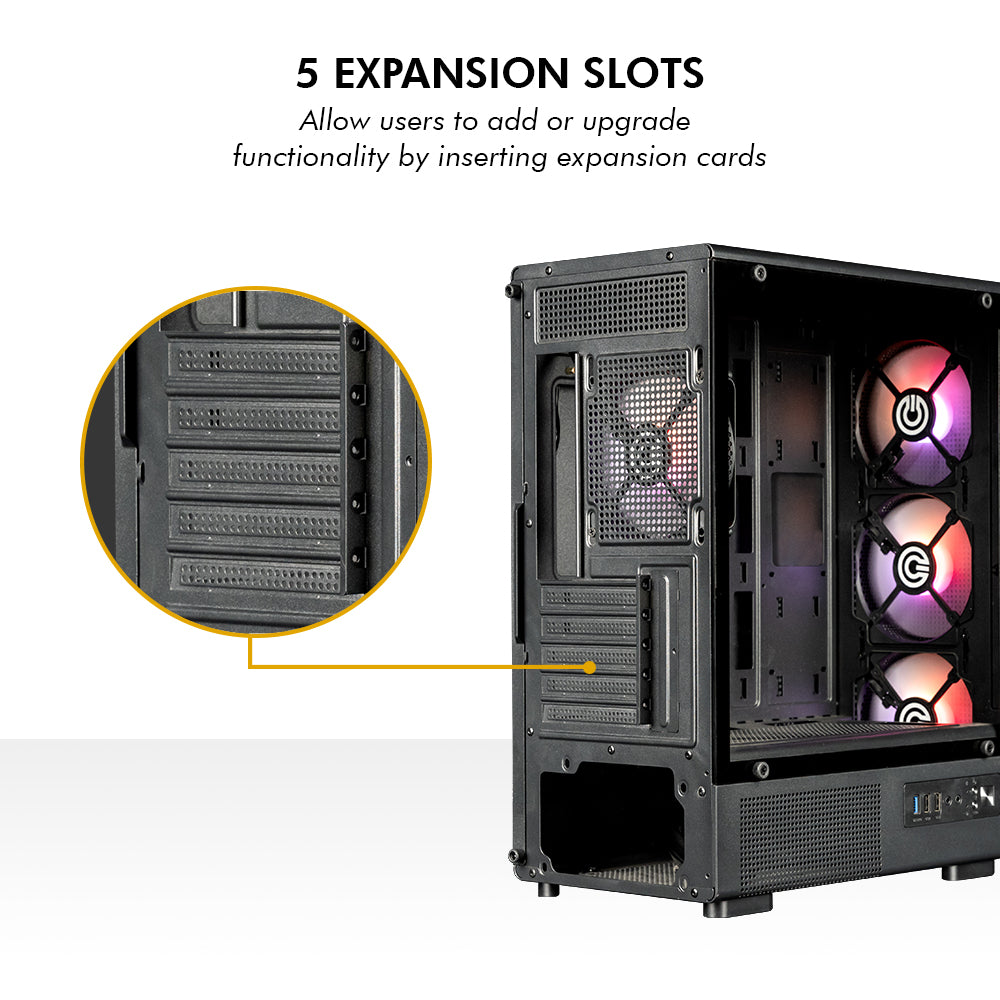 Gladius M1 Mid- Tower Computer Case | Gaming Cabinet - Black