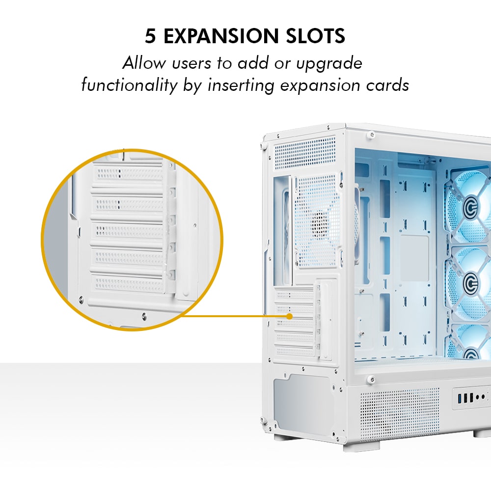 Gladius M1 Mid- Tower Computer Case | Gaming Cabinet - White