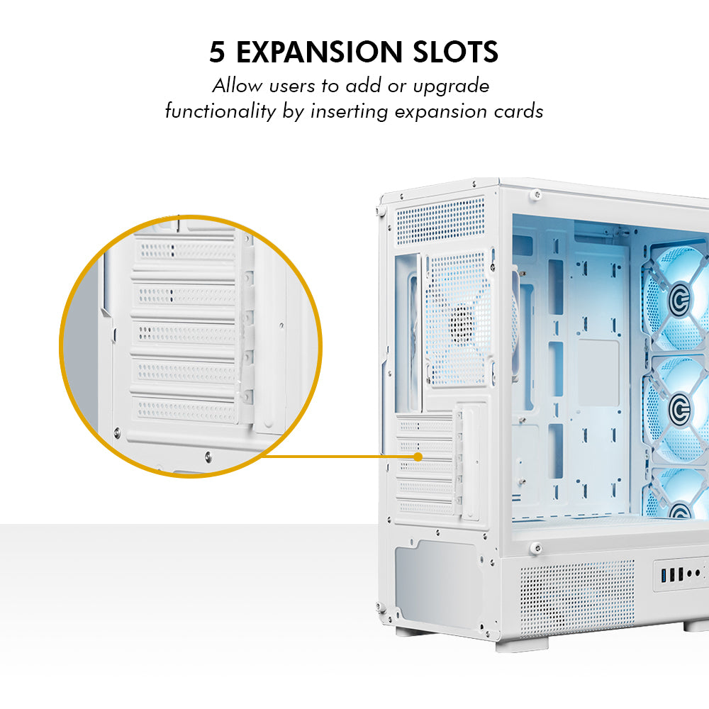 Gladius M1 Mid- Tower Computer Case | Gaming Cabinet - White