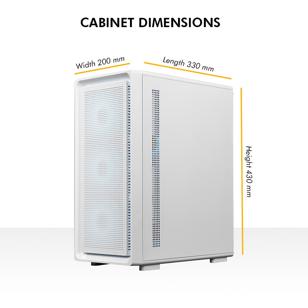 Gladius M1 Mid- Tower Computer Case | Gaming Cabinet - White