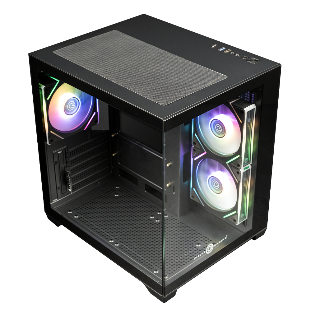 Lucid Micro M3 Mid- Tower Computer Case | Gaming Cabinet - Black