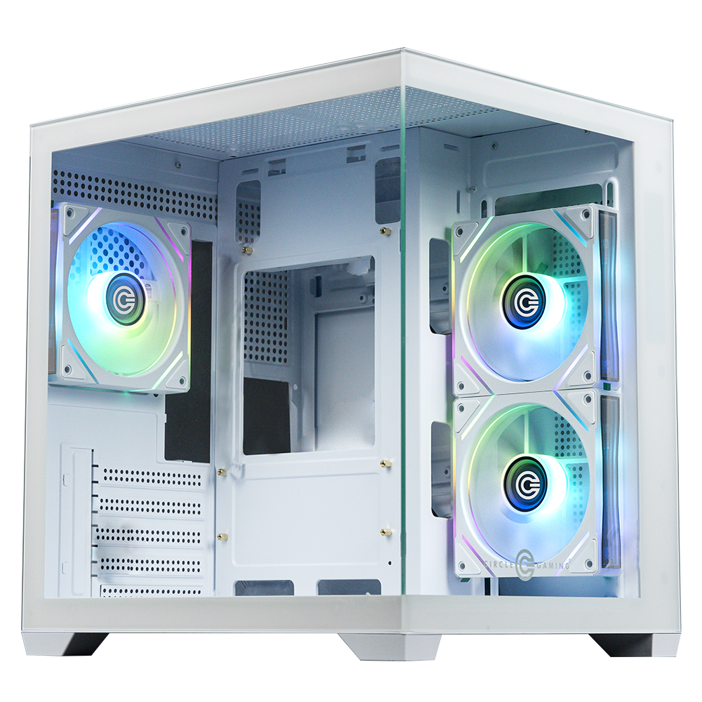 Lucid Micro M3 Mid - Tower Computer Case Gaming Cabinet - White