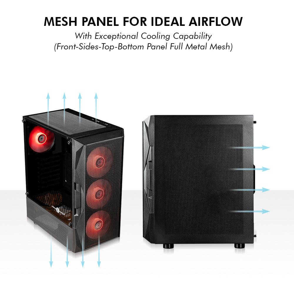 Xtender X4 Mid- Tower Computer Case | Gaming Cabinet - Black