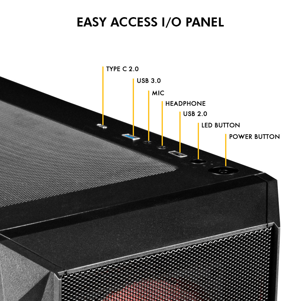 Xtender X4 Mid- Tower Computer Case | Gaming Cabinet - Black