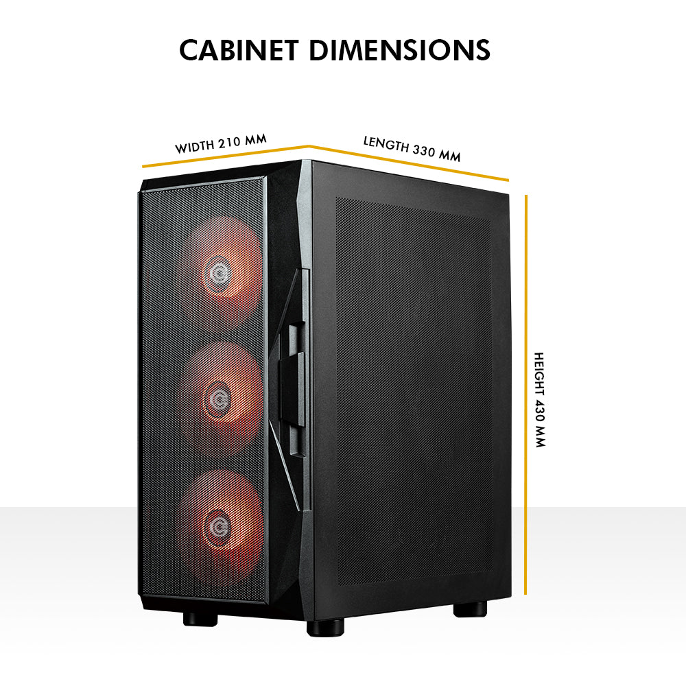 Xtender X4 Mid- Tower Computer Case | Gaming Cabinet - Black
