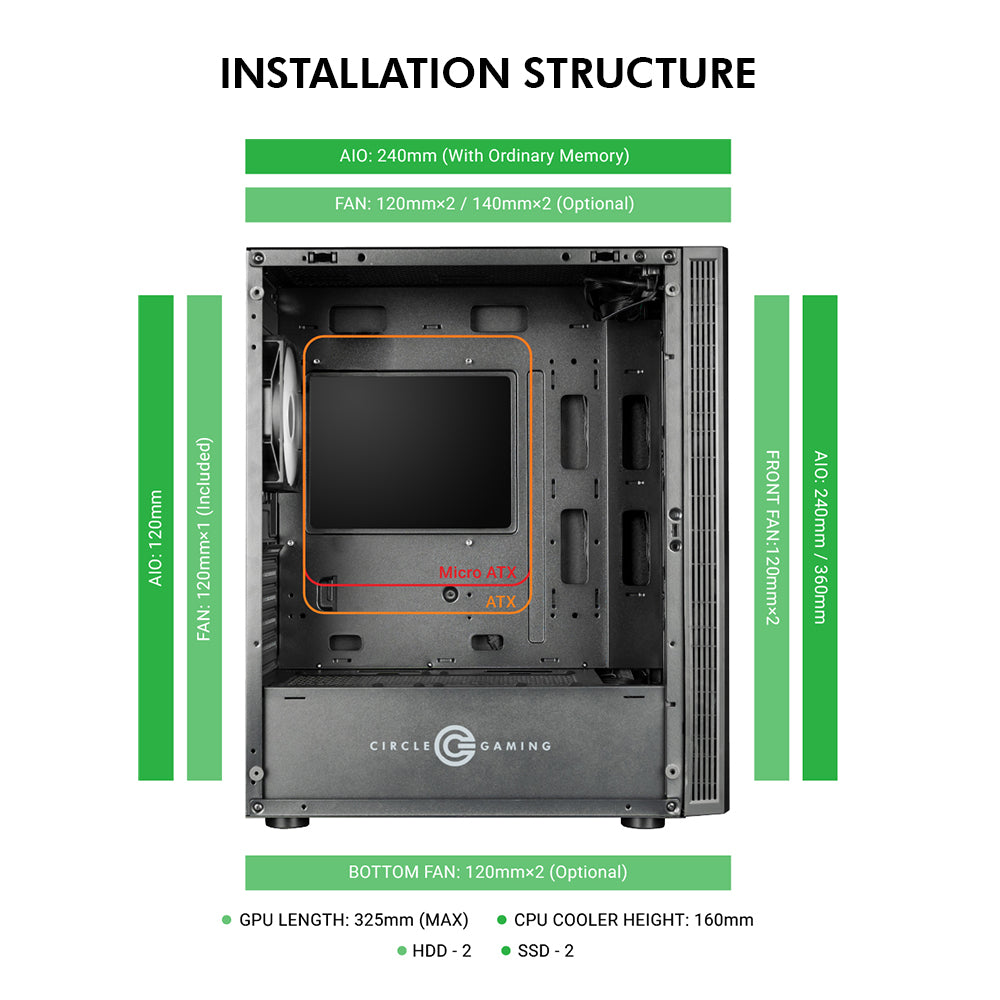 Xtender X1 Mid- Tower Computer Case | Gaming Cabinet - Black